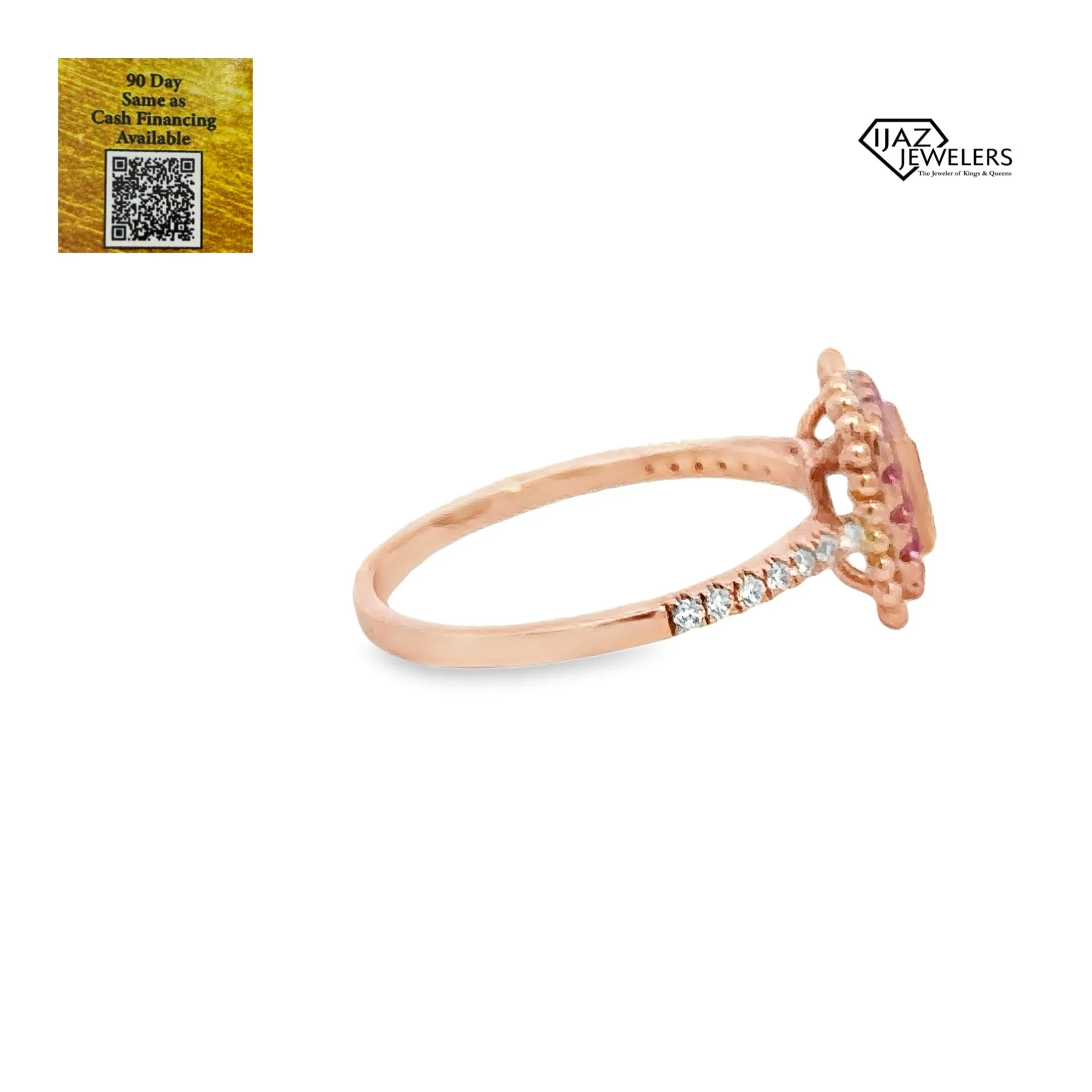 14K Rose Gold Pink Diamond Ring