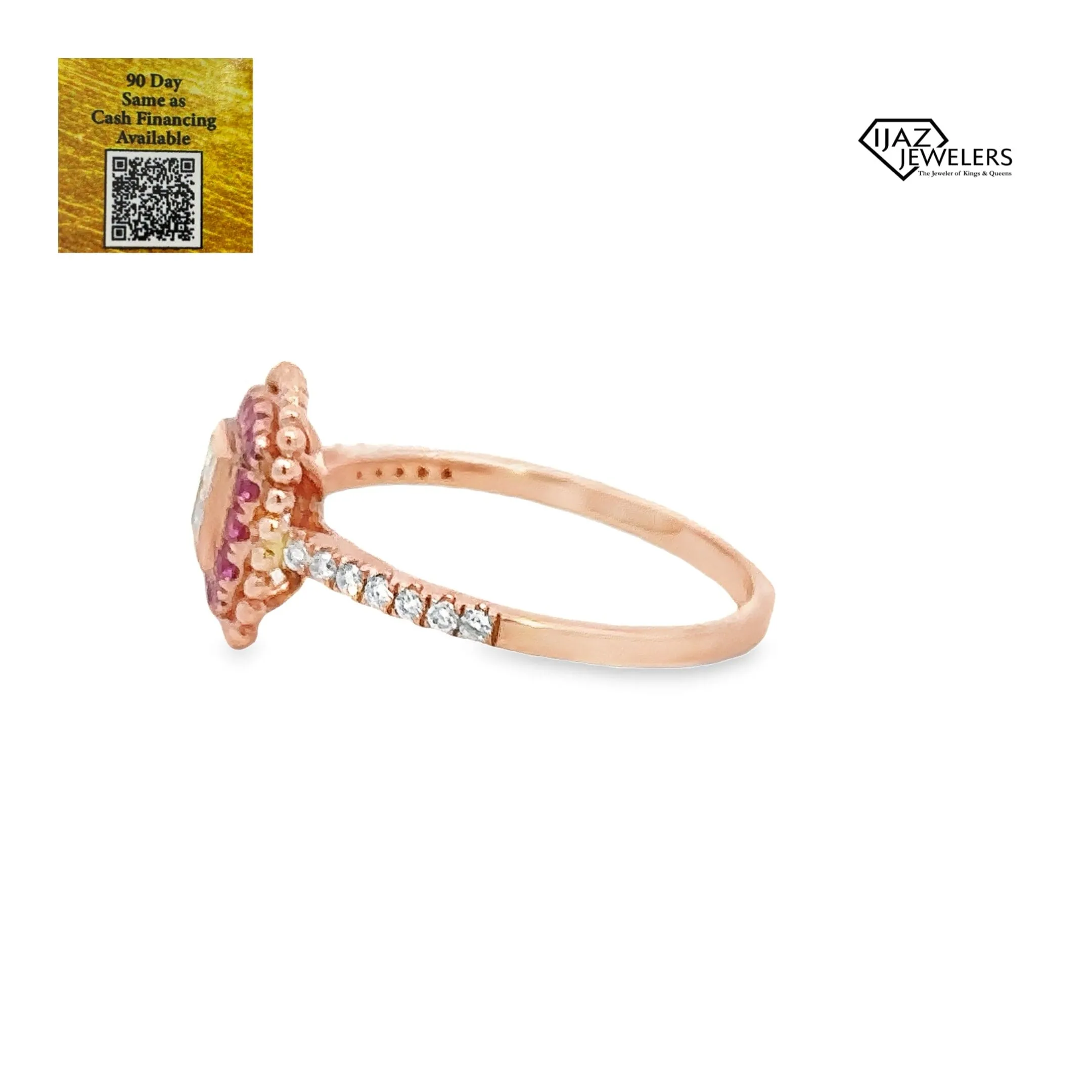14K Rose Gold Pink Diamond Ring