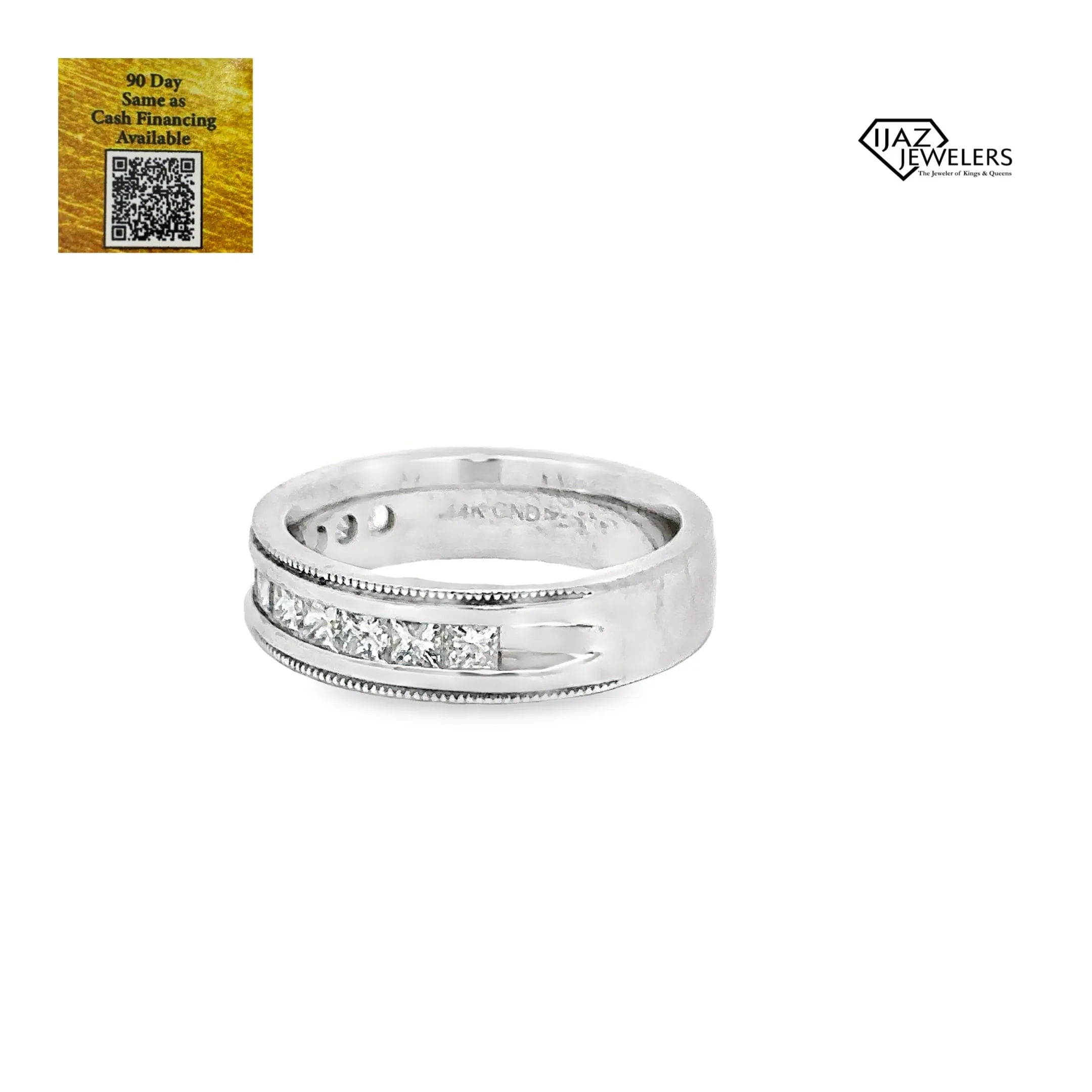 14K White Gold 1.00 Diamond Wedding Band