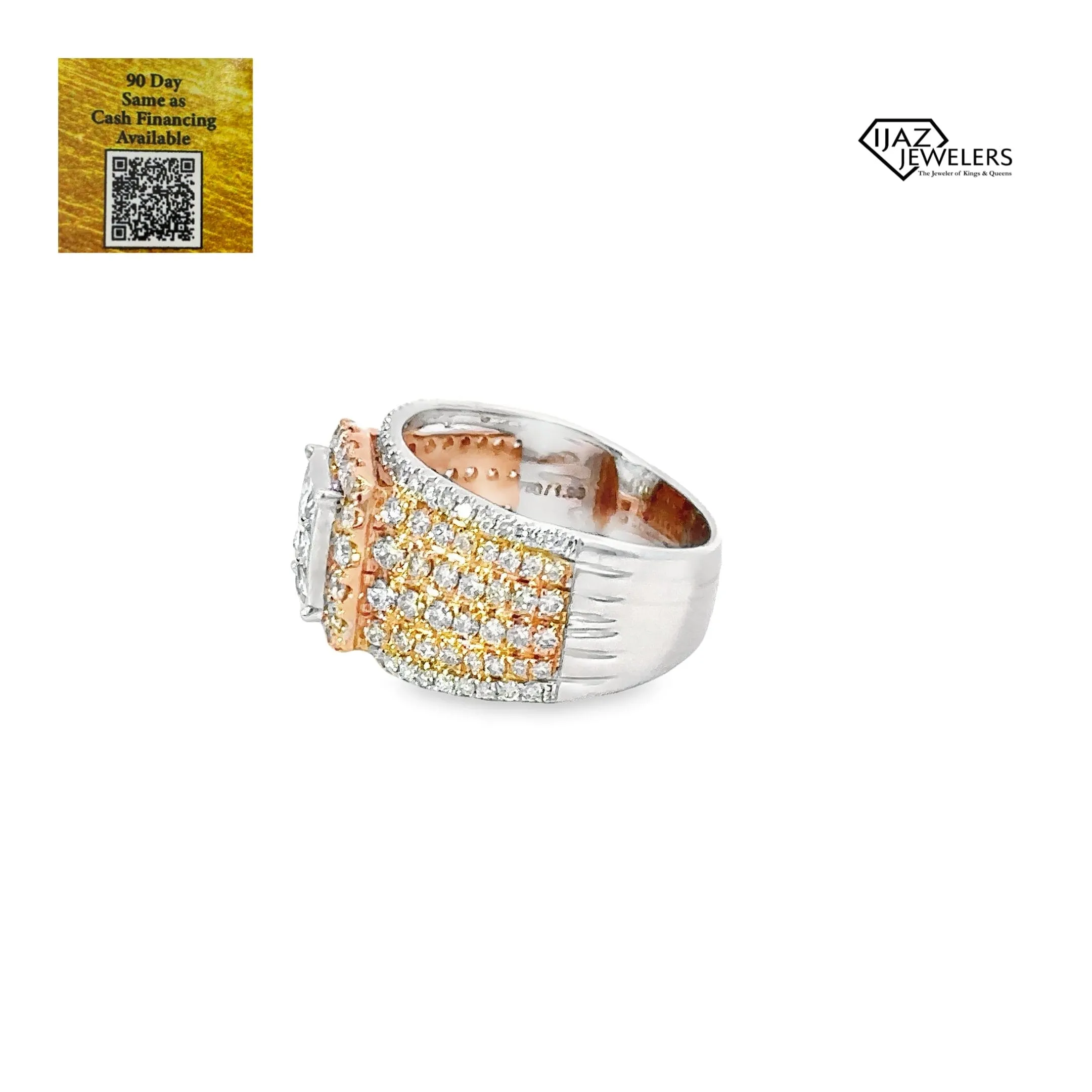 19K Gold Two Tone 1.98 CTW Diamond Ring