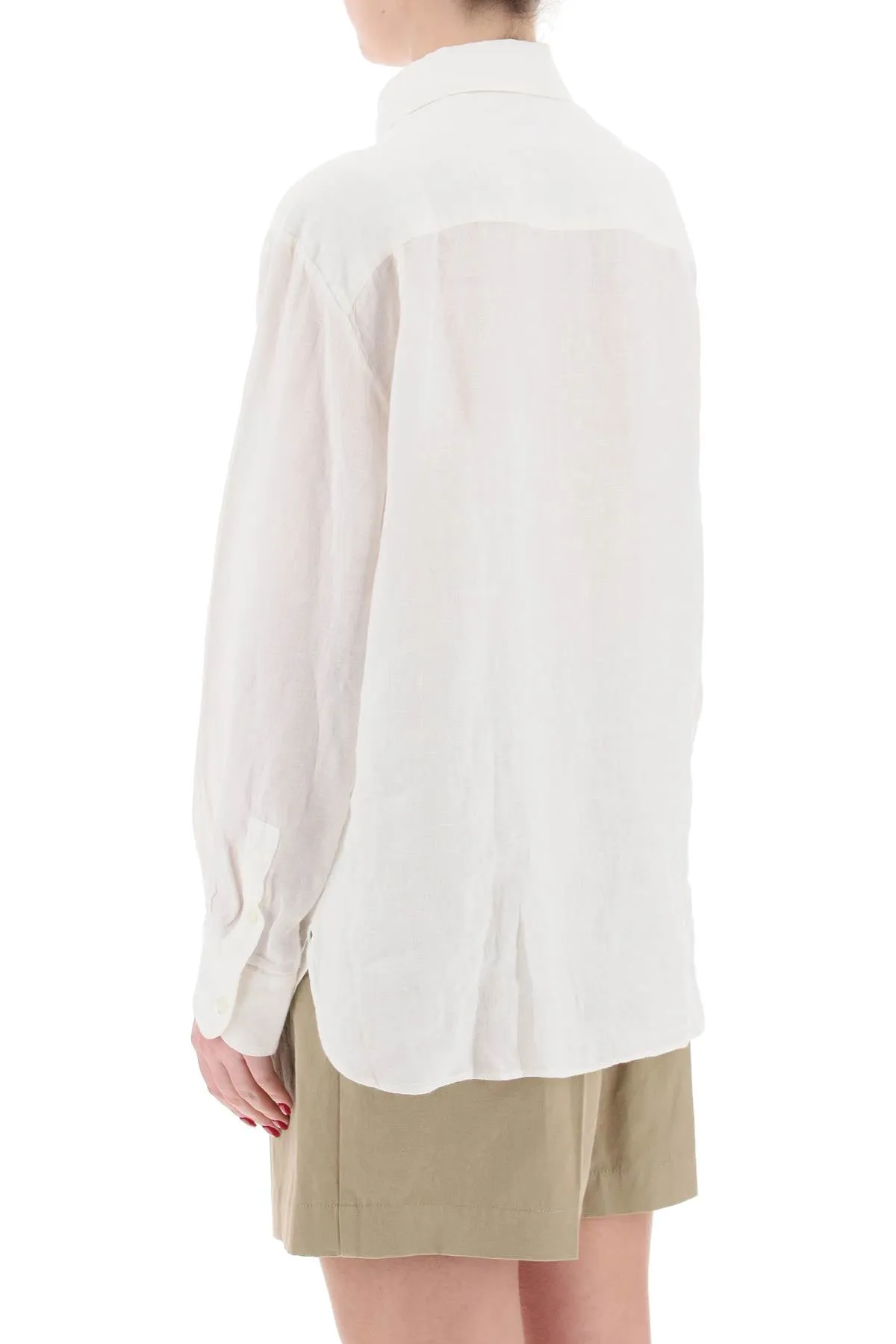 A.p.c. linen sela shirt for LIAEK F12531 BLANC CASSE