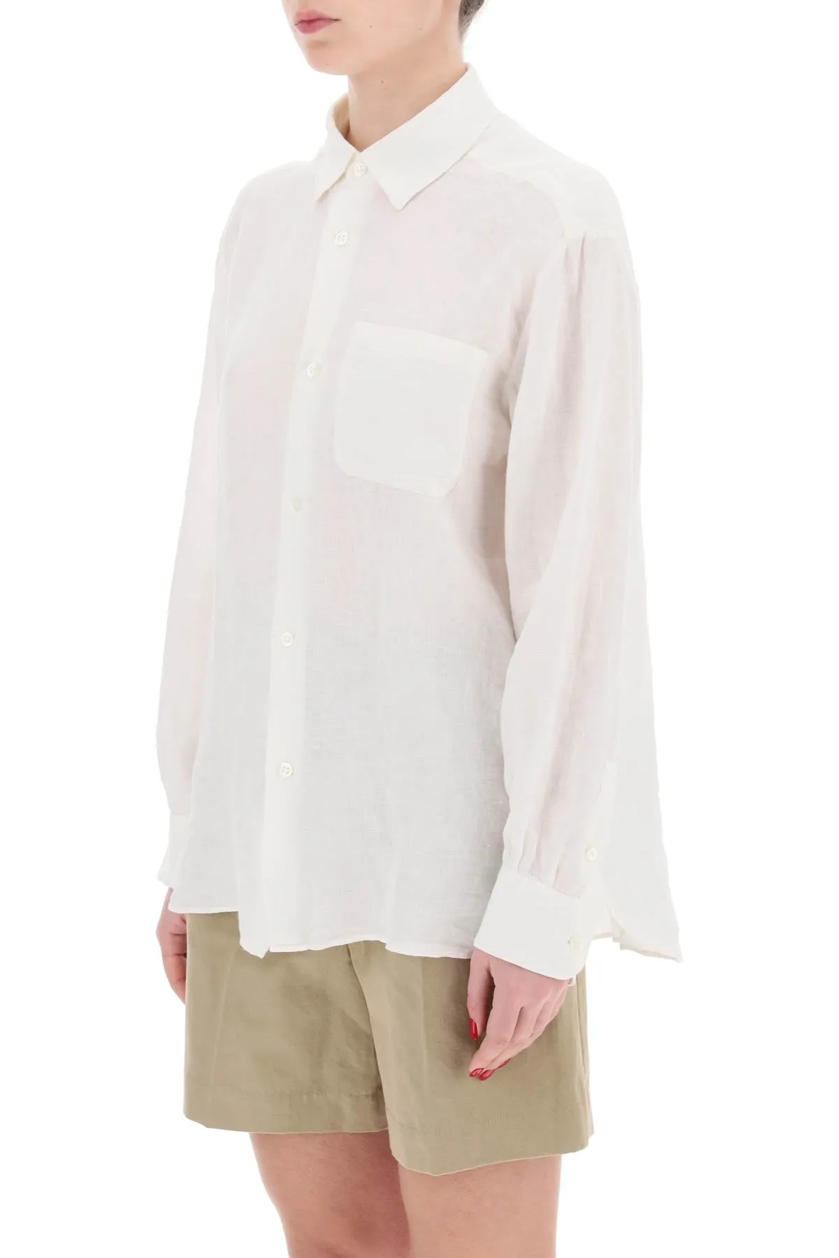 A.p.c. linen sela shirt for LIAEK F12531 BLANC CASSE