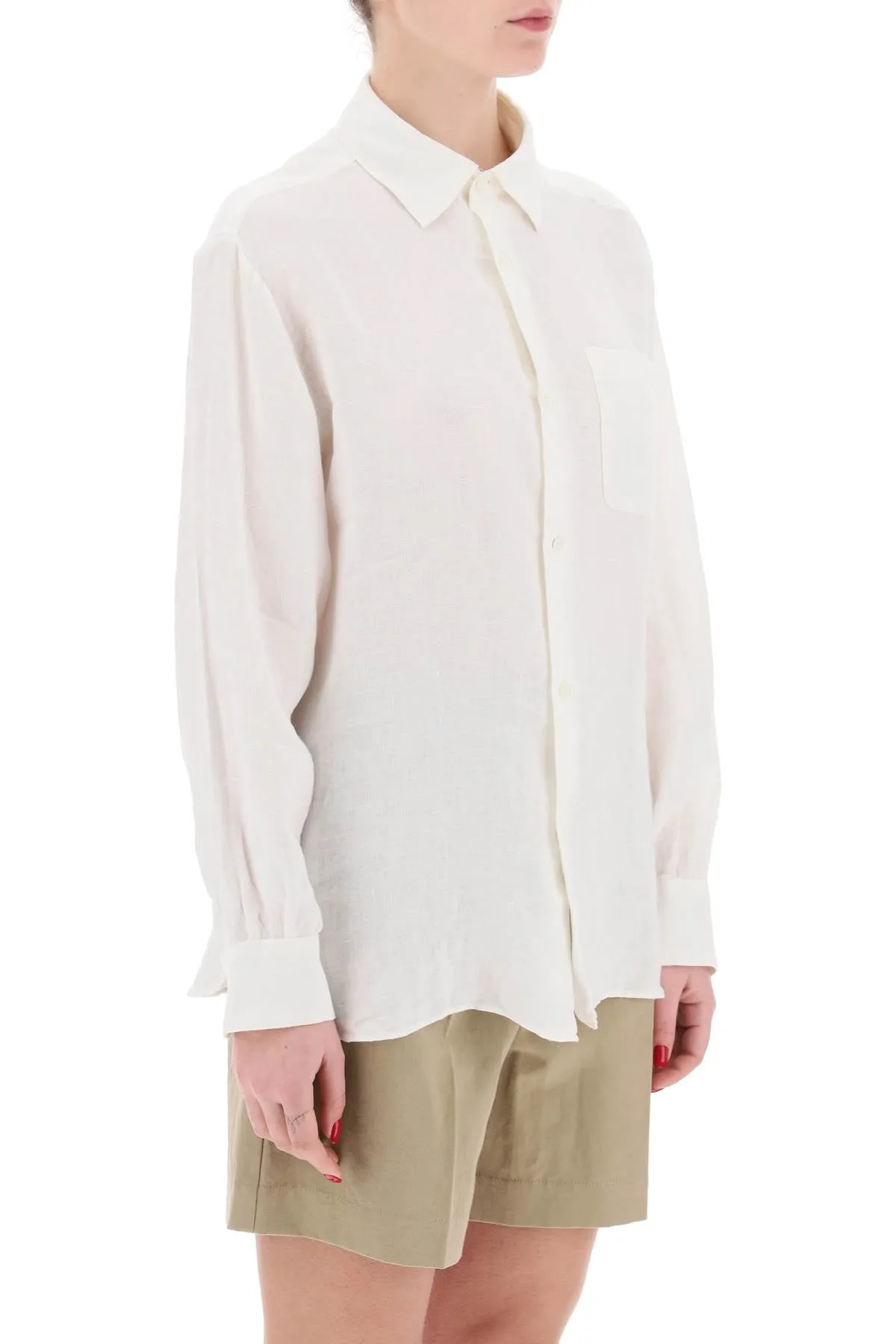 A.p.c. linen sela shirt for LIAEK F12531 BLANC CASSE