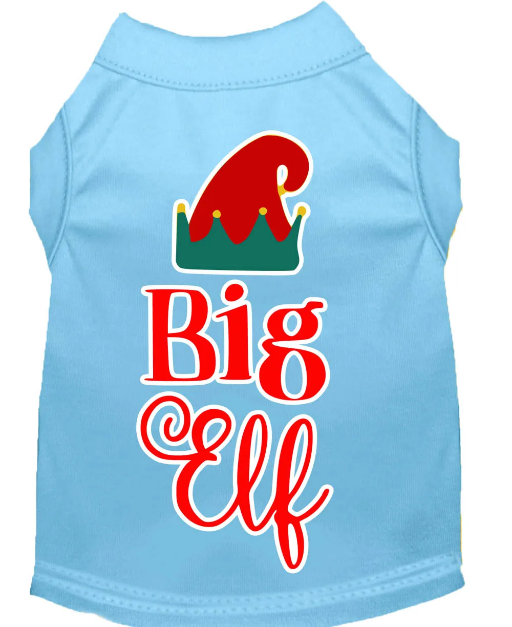 Big Elf Screen Print Dog Shirt Baby Blue Xxl