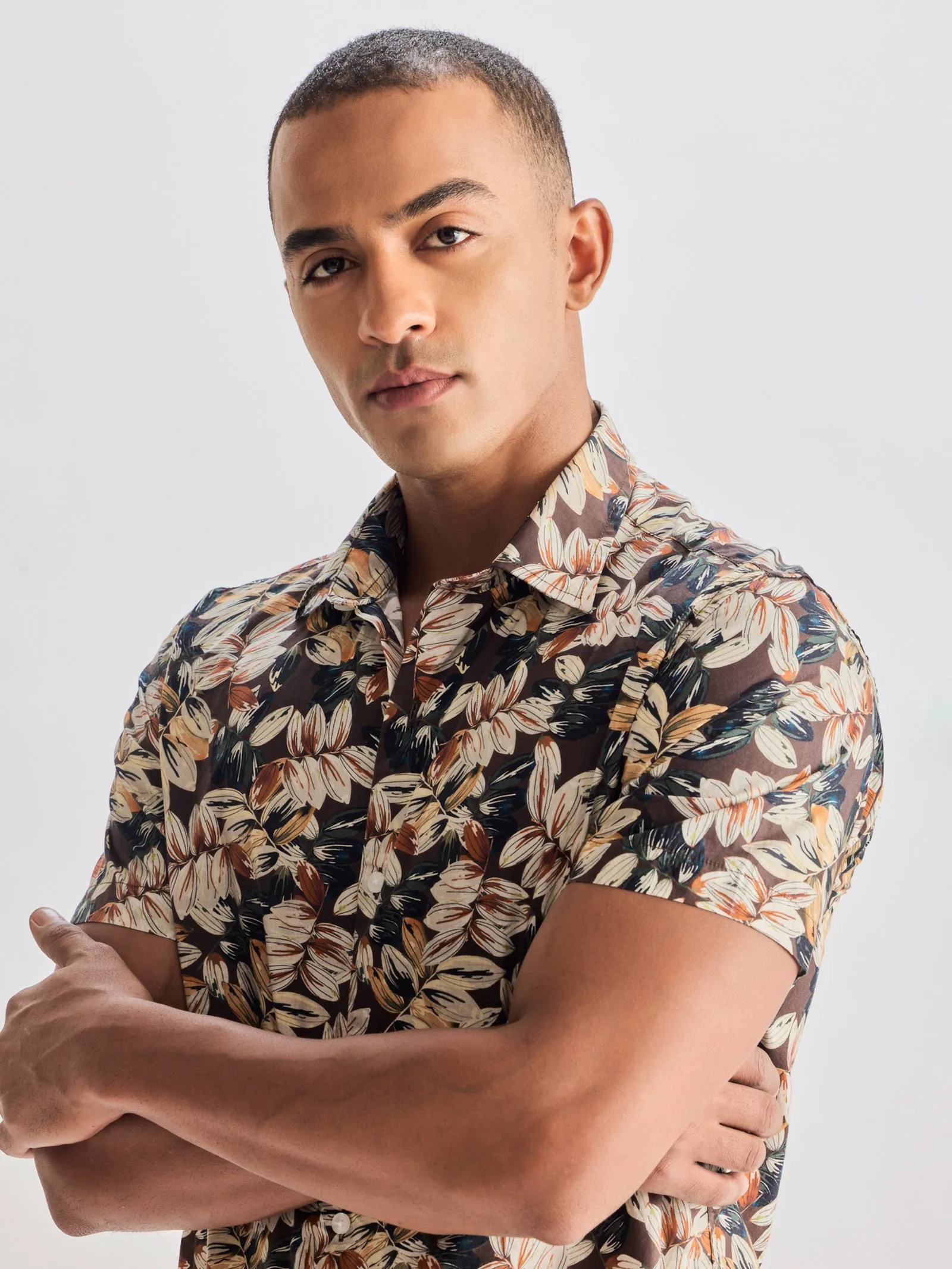 Brown Printed Shirt