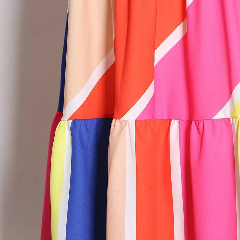 Brunch On The Beach Stripe Maxi Dress - MultiColor