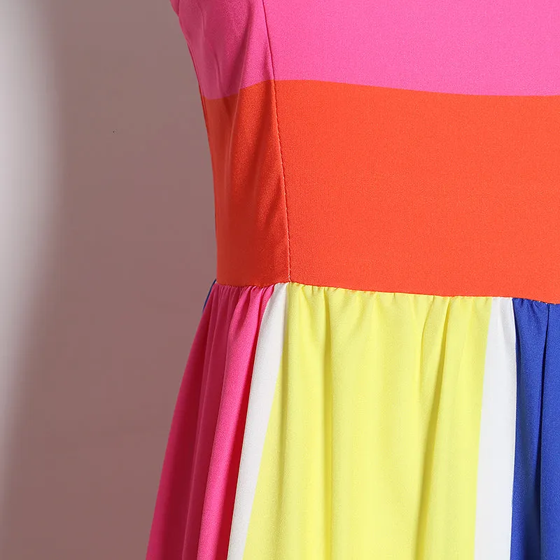 Brunch On The Beach Stripe Maxi Dress - MultiColor