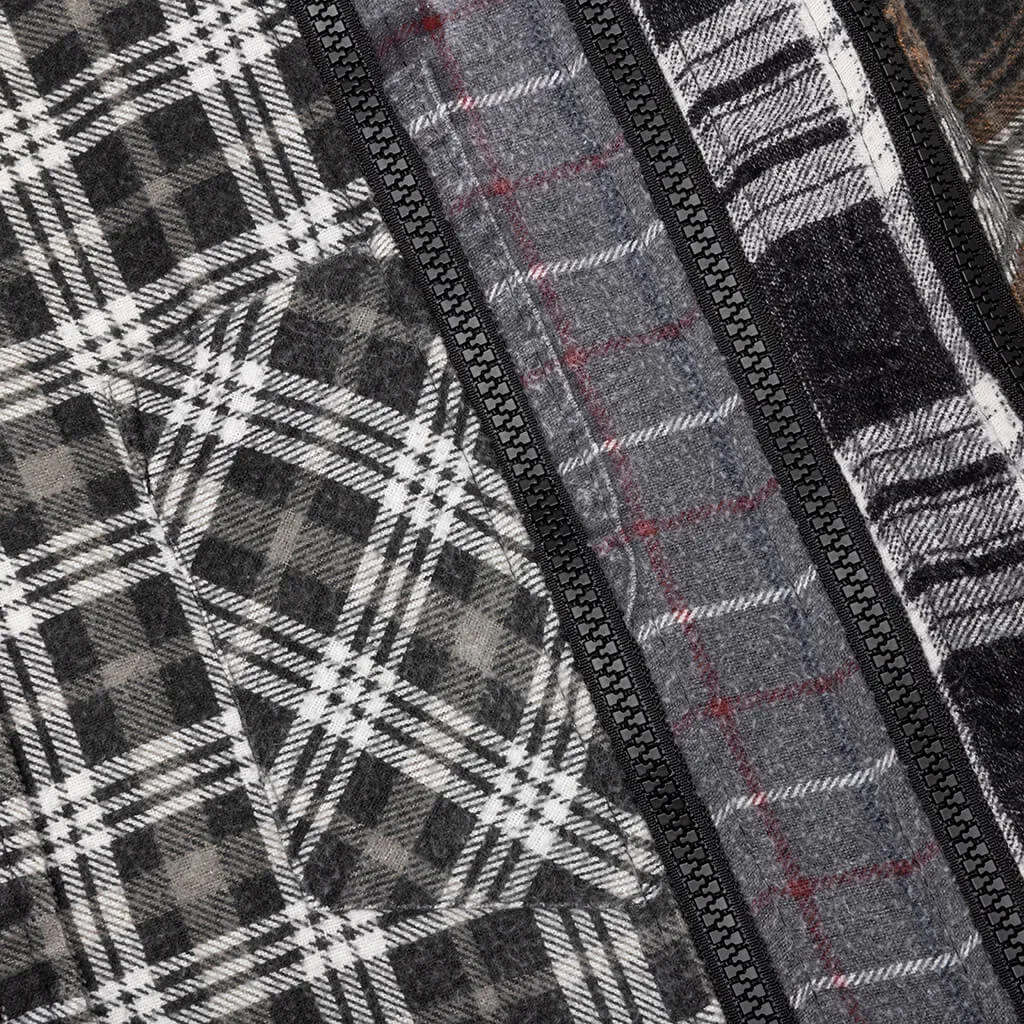 Flannel Shirt 7 Cuts Zipped Wide Shirt - Assorted