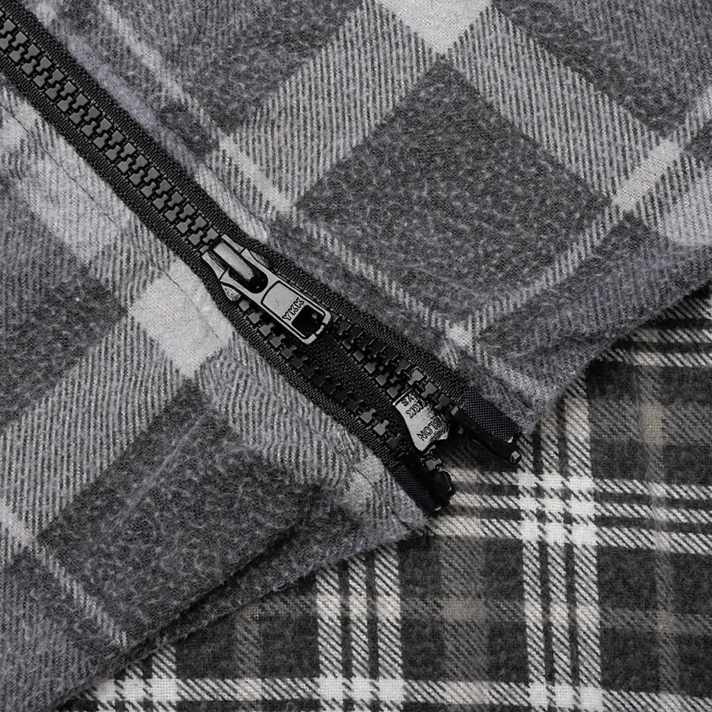 Flannel Shirt 7 Cuts Zipped Wide Shirt - Assorted
