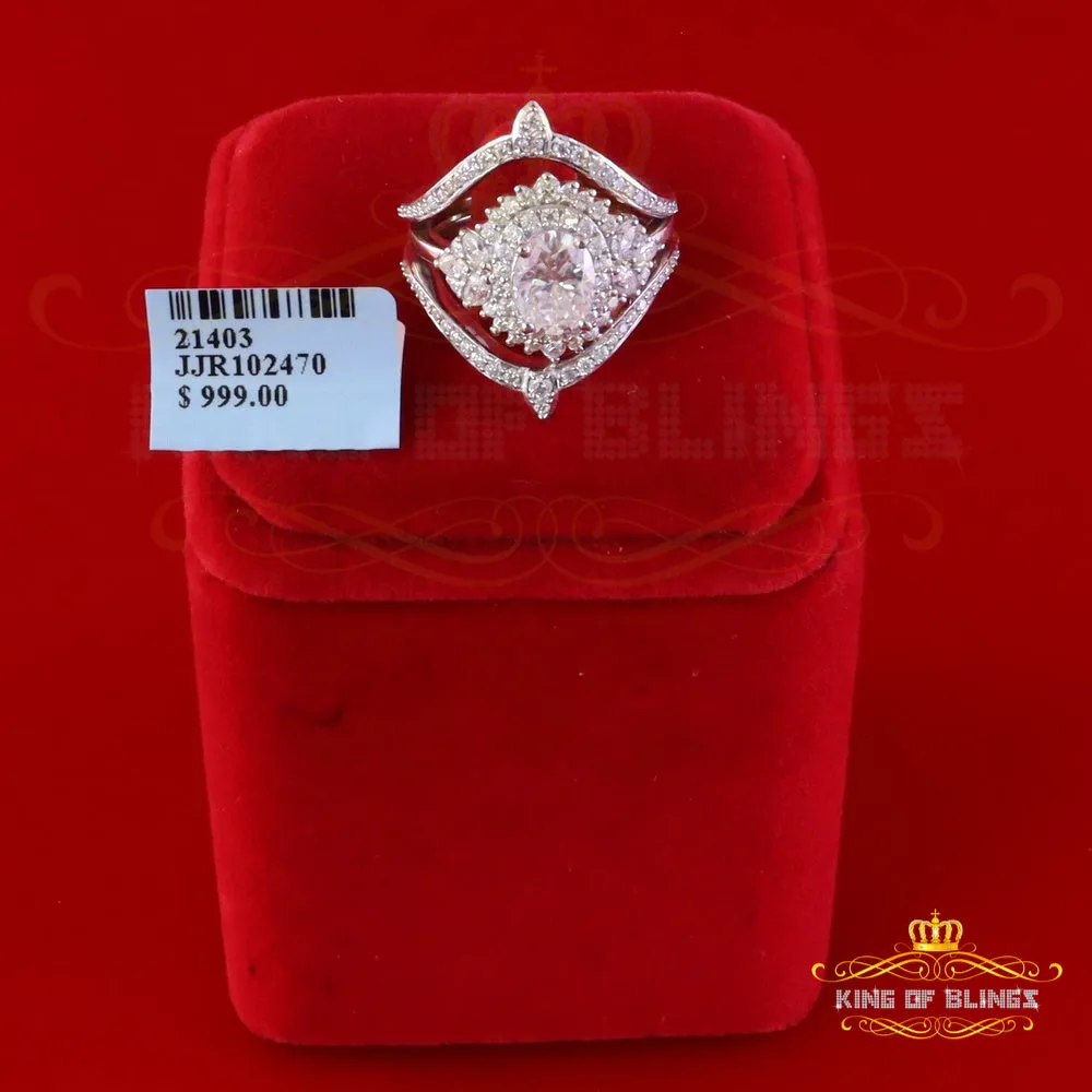 King Of Blings Solitaire Enhancer Guard Wrap Ring Insert SZ7 925 White Silver 3CT Moissanite