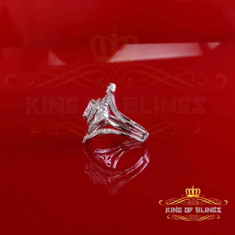 King Of Blings Solitaire Enhancer Guard Wrap Ring Insert SZ7 925 White Silver 3CT Moissanite