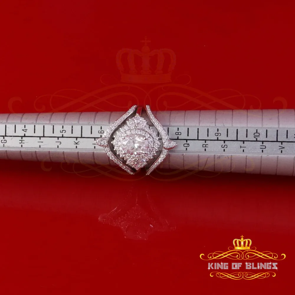 King Of Blings Solitaire Enhancer Guard Wrap Ring Insert SZ7 925 White Silver 3CT Moissanite