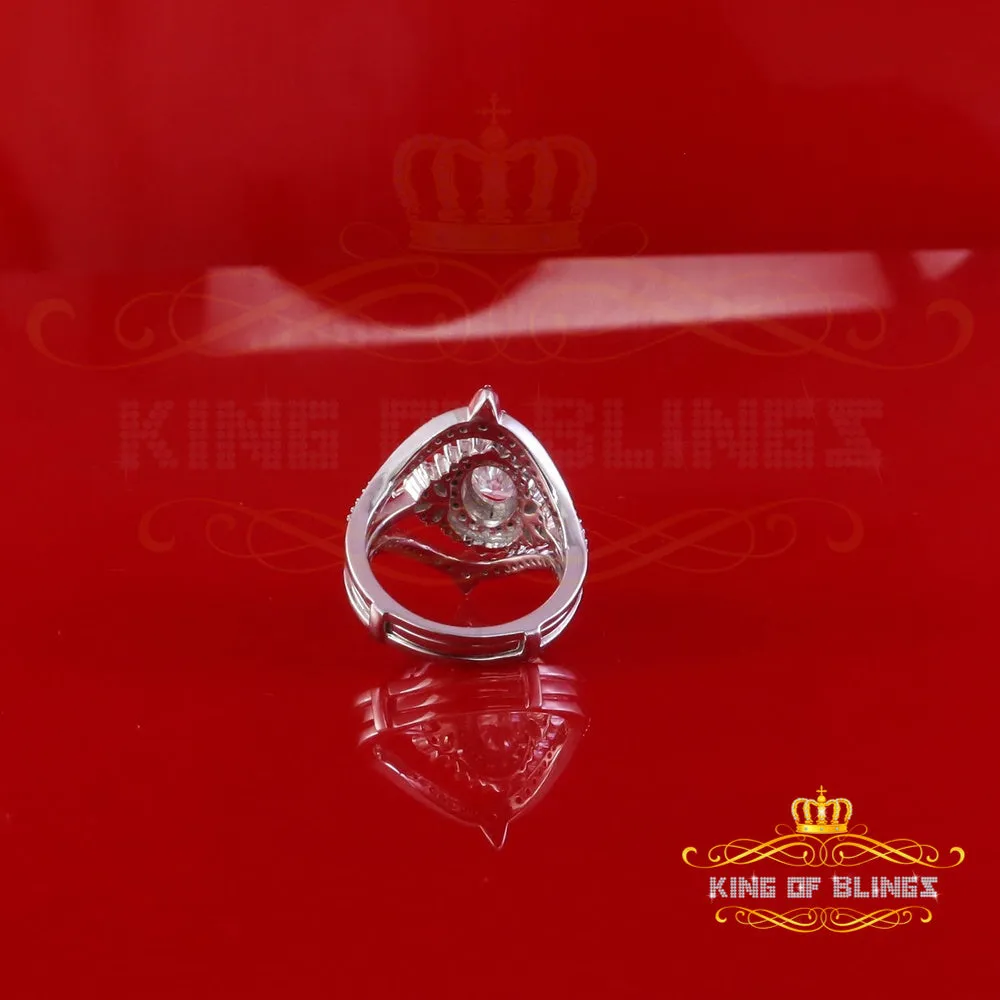 King Of Blings Solitaire Enhancer Guard Wrap Ring Insert SZ7 925 White Silver 3CT Moissanite
