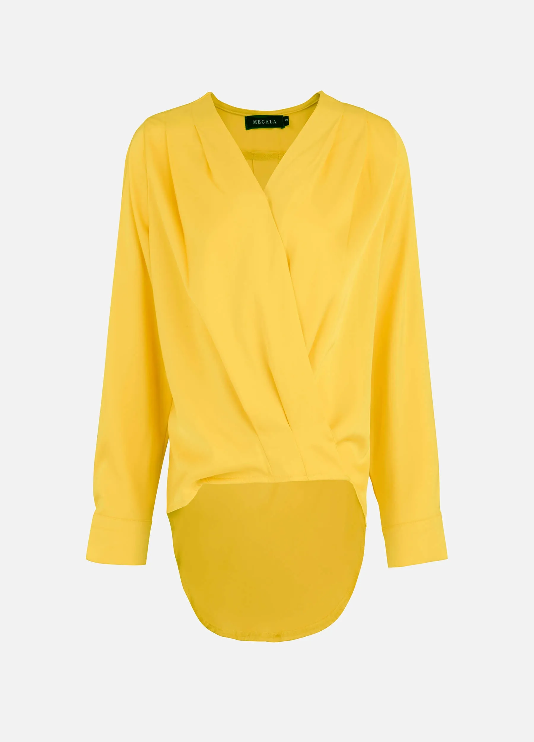 MECALA Women's Solid Surplice Neck Top