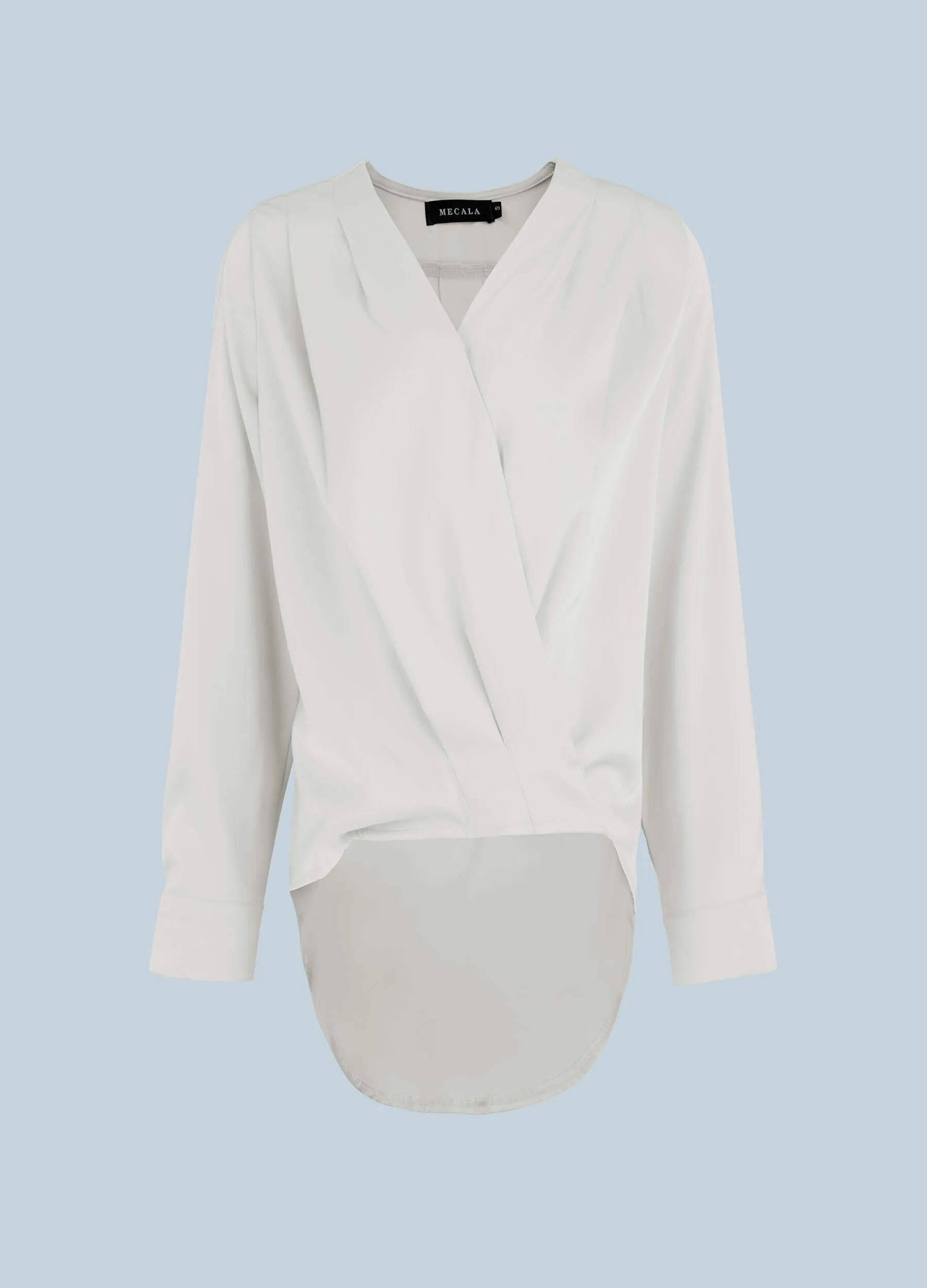 MECALA Women's Solid Surplice Neck Top