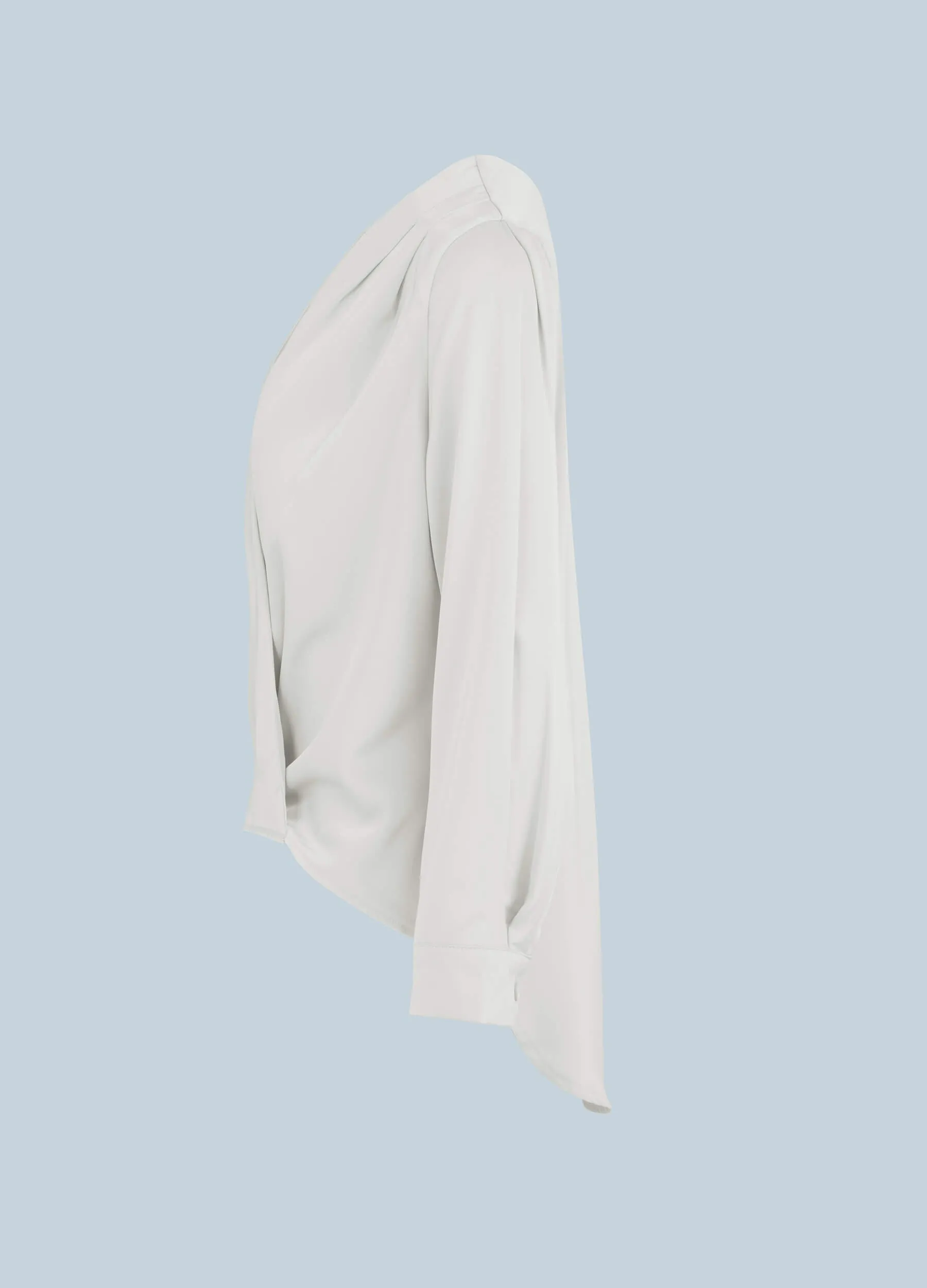 MECALA Women's Solid Surplice Neck Top
