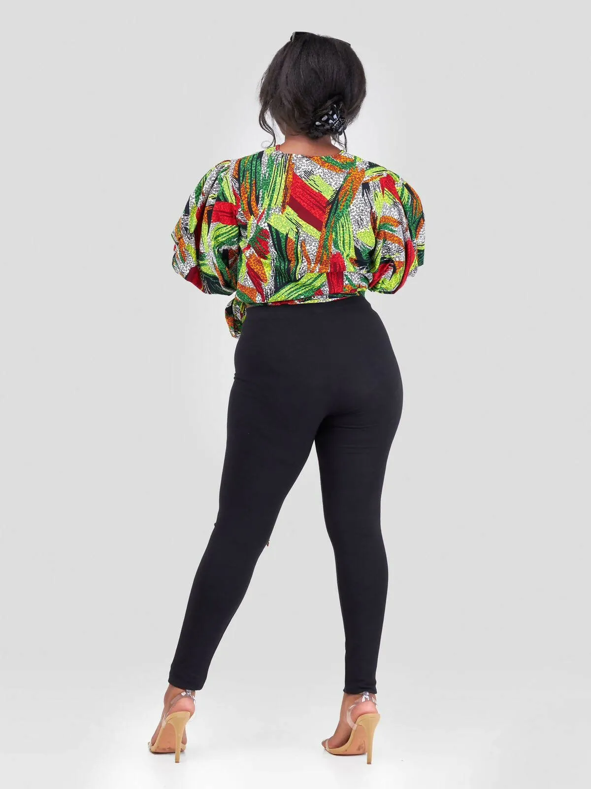 Merli Africa Zari Wrap Top - White Print