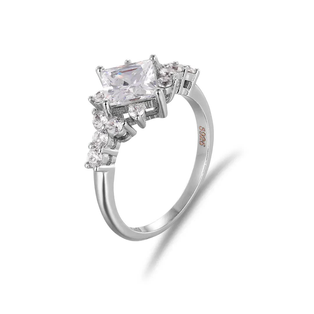 Moissanite Princess Cut Vintage Engagement Ring