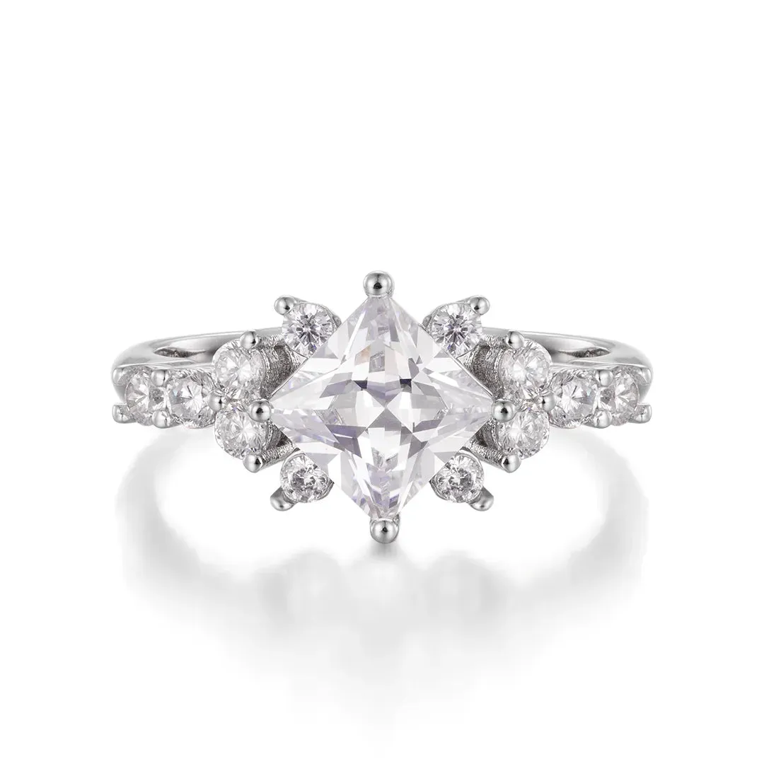Moissanite Princess Cut Vintage Engagement Ring