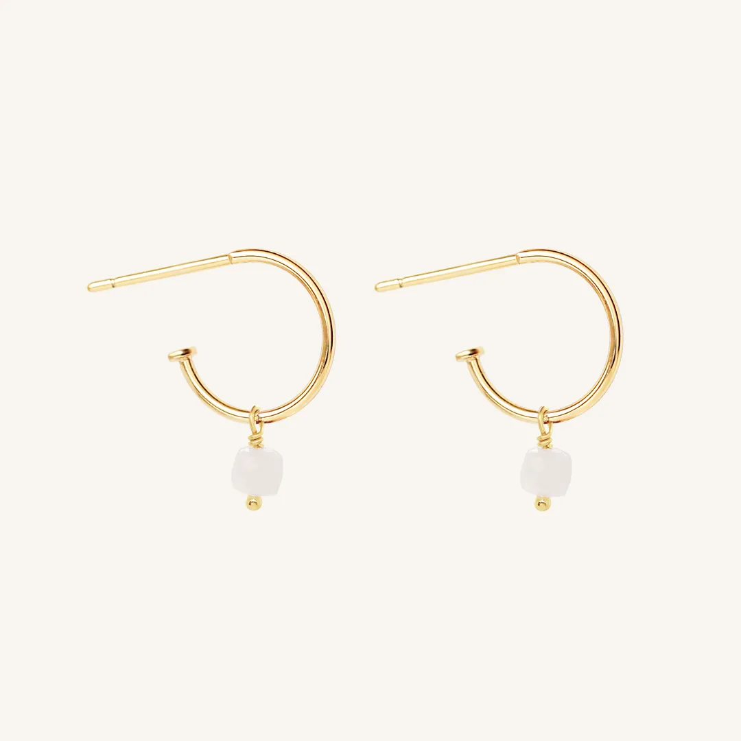 Olsen Moonstone Hoops - Stone of Hope