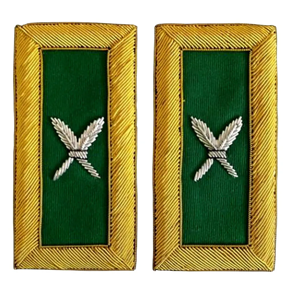 Recorder Knights Templar Commandery Frock Coat Shoulder Board - Bullion Embroidery