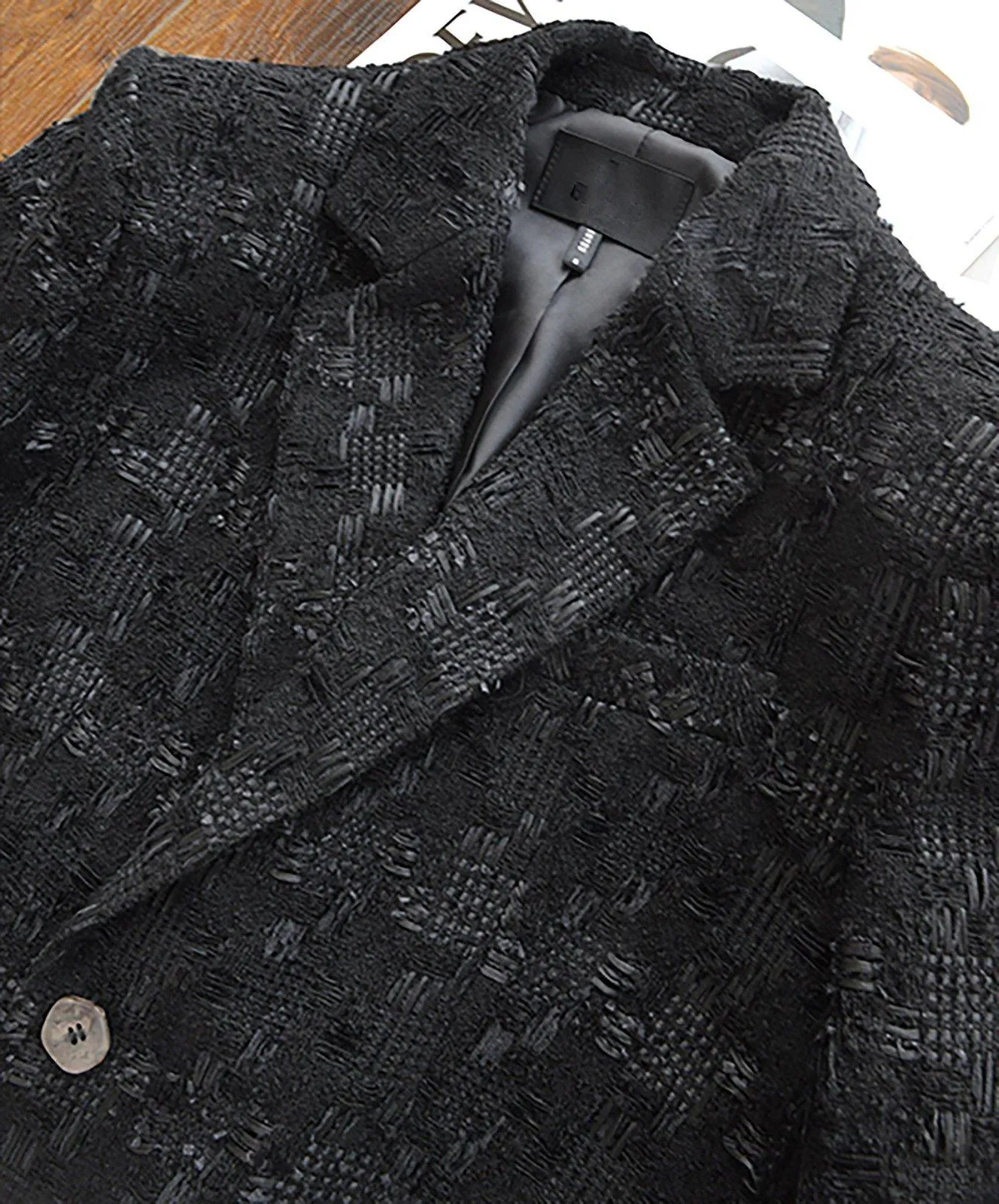 Women Black Wool Blazer,Oversize Wool suit jacket,Loose one button woolen Blazer,Tweed wool blazer Coat,Autumn Wool Suit,Winter Wool Coat,