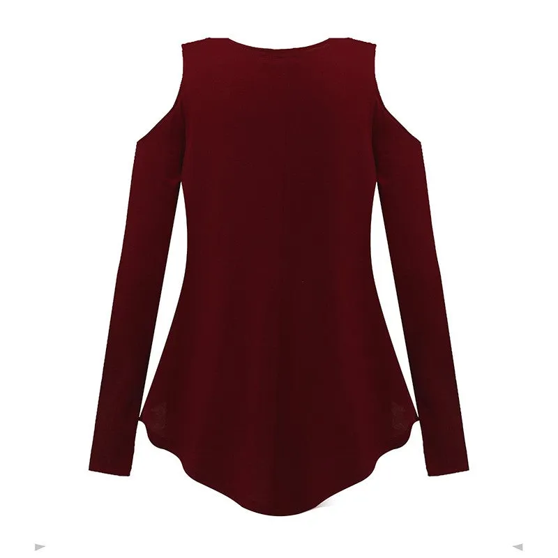 Women Tops Autumn Blusas Shirts Ladies Sexy Shirts Tunic Off Shoulder Long